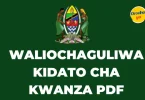 Waliochanguliwa Kidato Cha Kwanza 2024